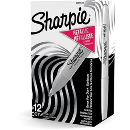 SHARPIE Sharpie  Chisel Tip Permanent Markers - Metallic Gray - Pack of 12 SAN2089638